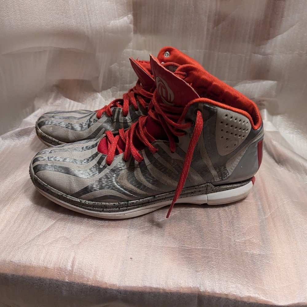 Adidas red zebra basketball sneakers size 11 men